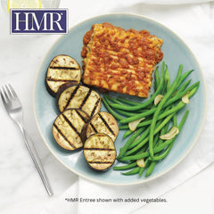 HMR Lasagna meat sauce entrée, microwave-ready in minutes for a quick lunch.