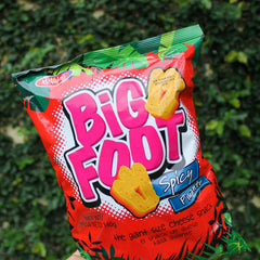 On-the-go Holiday Big Foot puffs in a snack bag for travel.