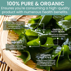 Holistic Bin Wakame seaweed flakes in miso soup bowl illustrate easy, savory umami addition.