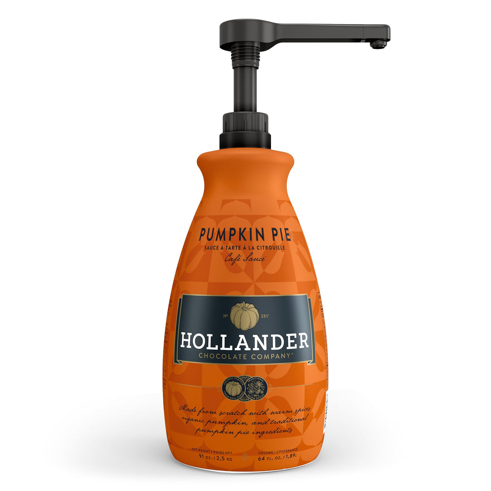 Hollander Pumpkin Pie Sauce bottle with pump for easy topping