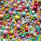 Homankit rainbow pearl sprinkles bottle for vibrant cake decorating.