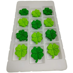 Homankit grass green shamrock toppers on cookies for St. Patrick's Day