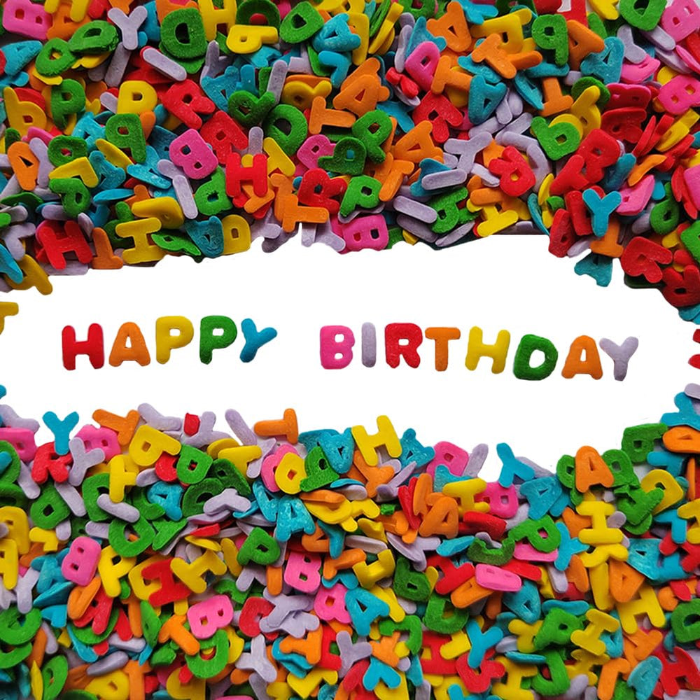 Homankit Happy Birthday letters sprinkles bottle adds colorful cake decorations