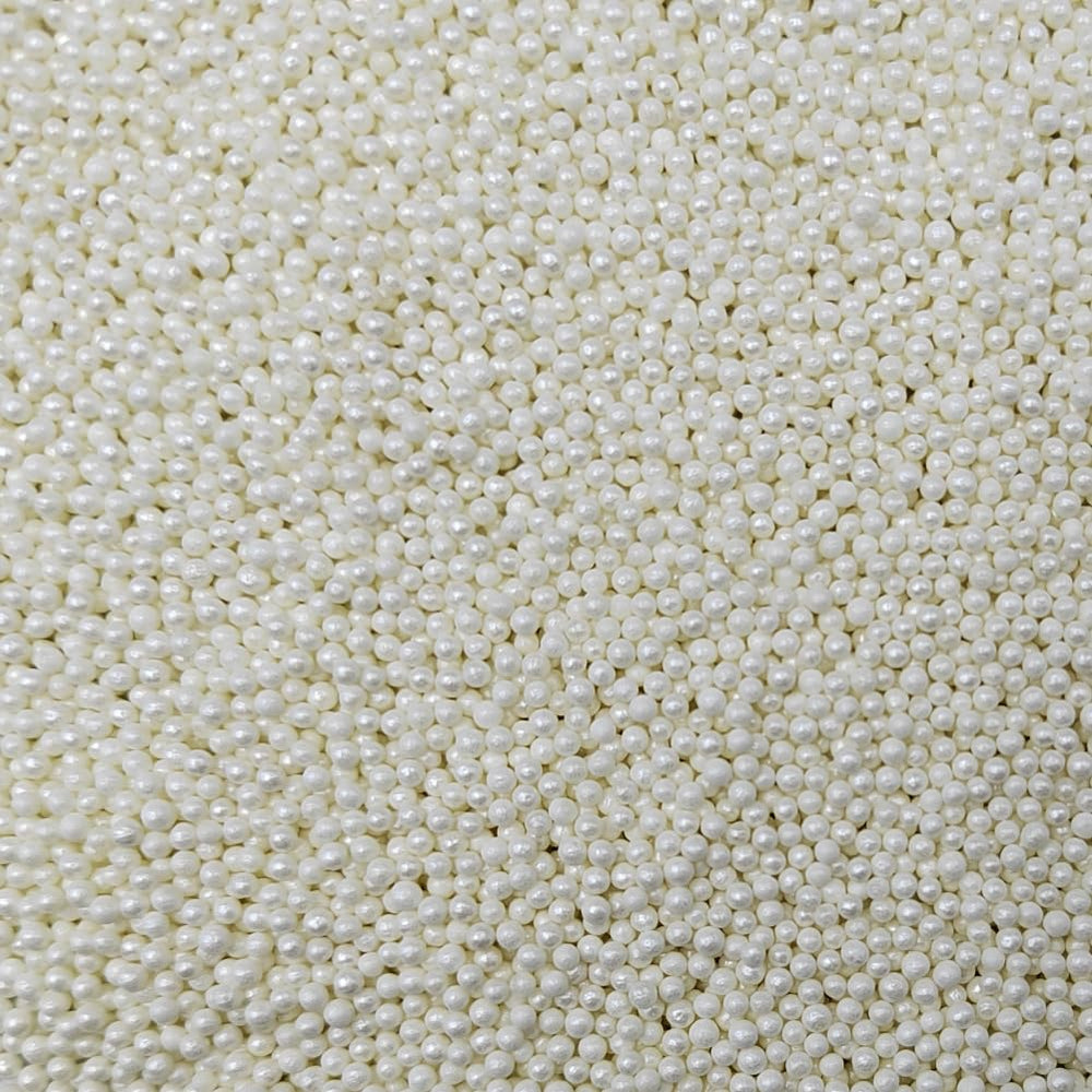 Homankit white nonpareil sprinkles bottle for even cake decorating and eye-catching toppings.