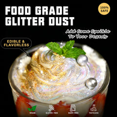 HomeHere green holiday dust for cakes and macarons, shimmering seasonal accents.