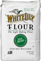 White Lily self-rising flour bag 80oz from Hometown Foods for light, flaky biscuits.