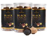 HOMTIEM Black Garlic 90-day fermentation close-up showing jelly-like texture for healthy snacking.