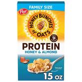 Honey Bunches of Oats packaging shot for convenient breakfast.