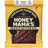 Honey Mama's Peanut Butter Cup Bar close-up shows fudgy texture and creamy peanut butter for a satisfying pause.