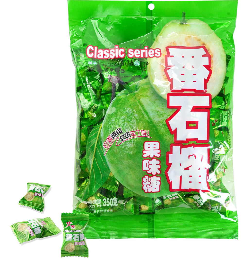 Hongyuan Guava Candy tropical flavor bite, refreshing on-the-go treat.