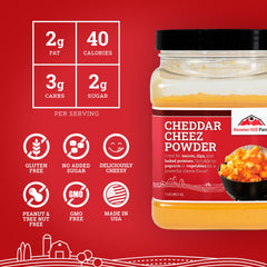 Hoosier Hill Farm Cheddar Cheez Powder on popcorn for a cheesy crunch.