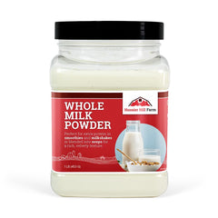 Hoosier Hill Farm Whole Milk Powder bottle for convenient, cream-rich cooking and drinking