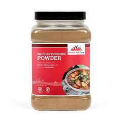Hoosier Hill Farm Worcestershire Powder bottle for versatile flavor enhancement in sauces.