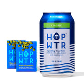 HOP WTR Classic 12-pack cans showing a refreshing, sugar-free option.