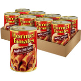 Hormel Beef Tamales 8-Pack front view, convenient ready-to-eat family dinner option.