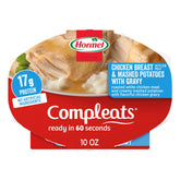 Hormel Compleats chicken breast mashed potatoes gravy tray ready in seconds for a quick meal