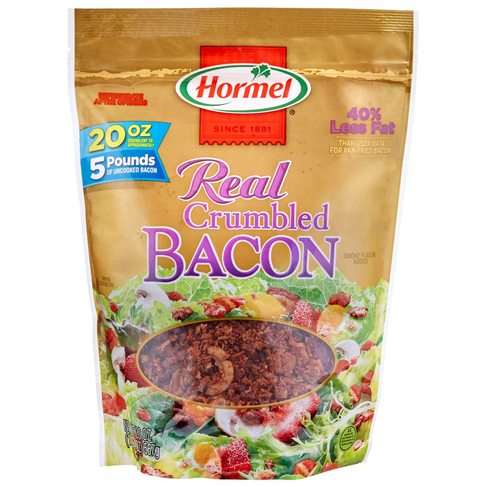 Hormel Premium Real Crumbled Bacon on a fresh salad for savory crunch.