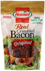 Hormel Real Bacon Crumble Topping in a resealable pouch for easy topping