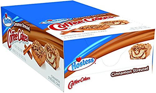 Hostess Cinnamon Streusel Coffee Cake packaging shows a convenient eight-pack arrangement.