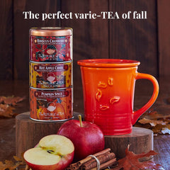 The Republic of Tea Hot Apple Cider steams with warm cinnamon and cloves aroma.