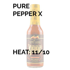 Hot Ones Last Dab Xperience bottle closeup emphasizes Pepper X floral profile.