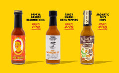 HOT ONES Tropical Amarillo bottle close-up highlighting tropical fruit flavor.