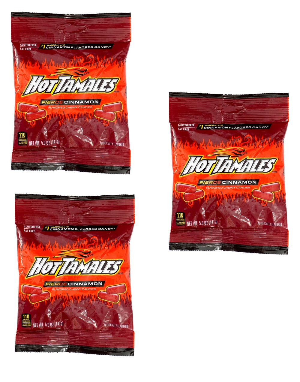 HOT TAMALES three 5 oz bags ready for sharing at gatherings