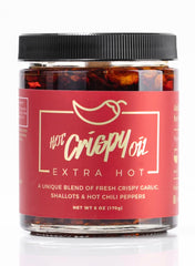 Hot Crispy Oil garlic bottle pour highlighting bold flavor for meals