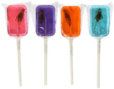 Hotlix cricket sucker pack of four flavors displayed for novelty snacking.