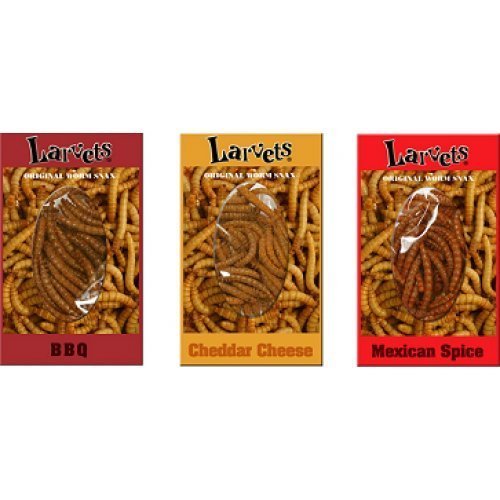 Hotlix Larvets sampler gift pack packaging showcases three bold flavors for tastings