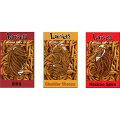 Hotlix Larvets sampler gift pack packaging showcases three bold flavors for tastings