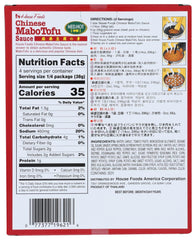 Close up of House Foods Mabo Tofu sauce label highlighting medium heat.