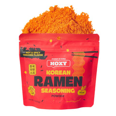 HOXY hot-spicy-chicken ramen seasoning pouch—convenient packaging for quick meals.