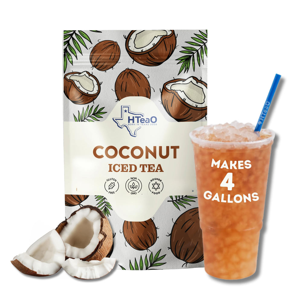 HTeAO Coconut Black Tea Packets ready for quick group brews.