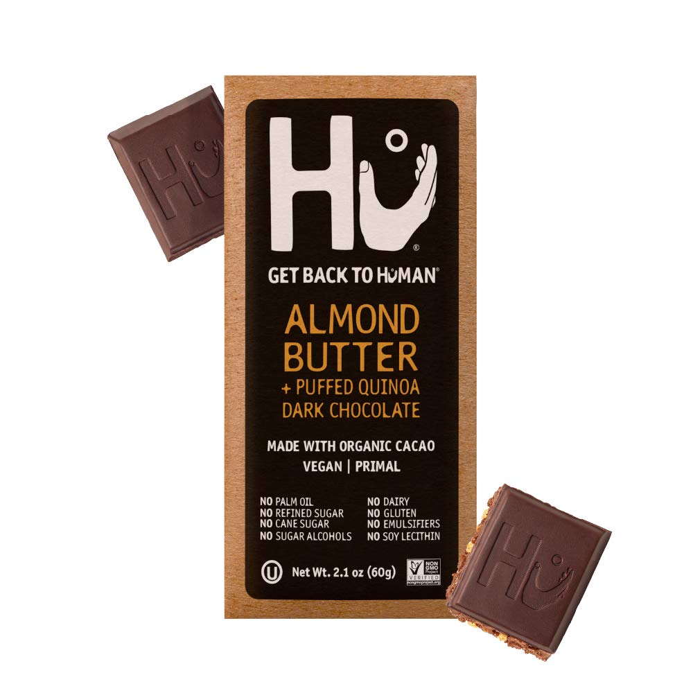 Hu Chocolate Bars packaging in an 8-pack for on-the-go snacking.