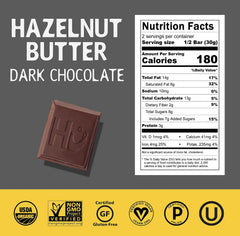 Hu chocolate bars salted chocolate crystals close-up on top.