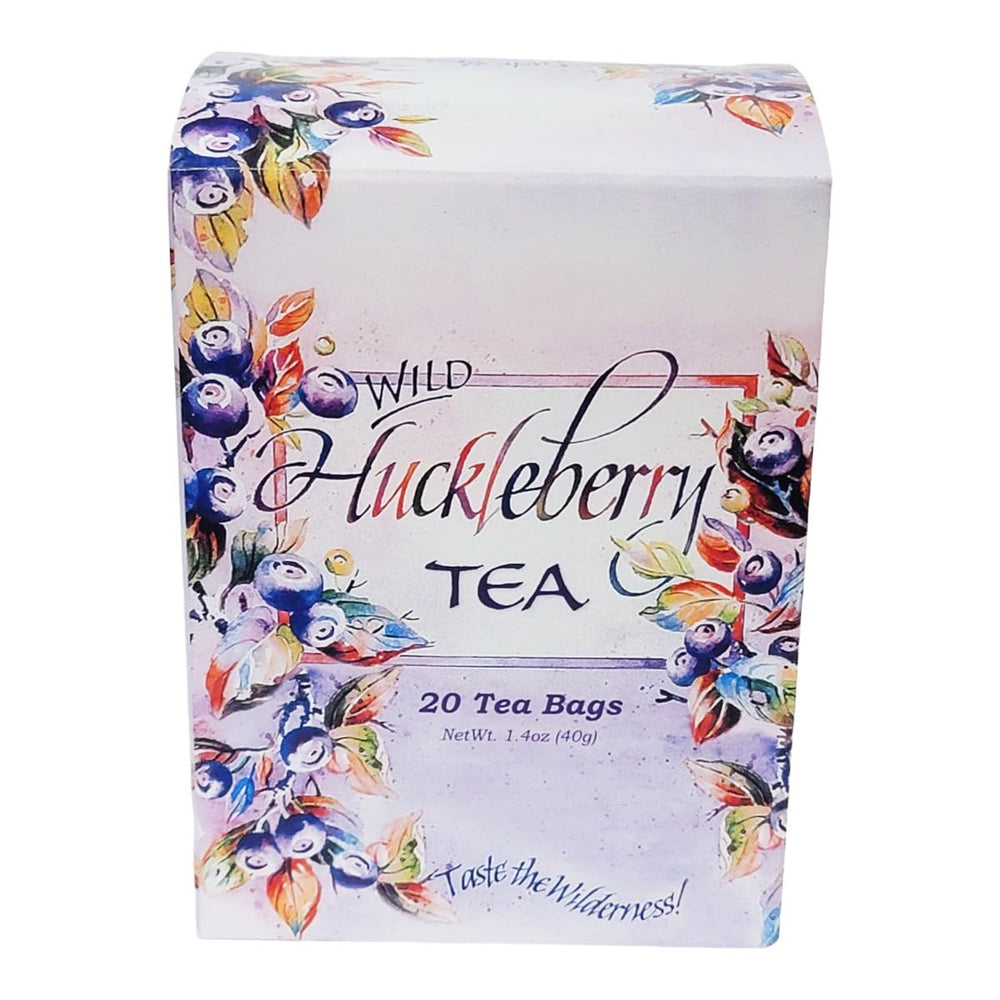 Huckleberry Haven Wild Huckleberry Tea Tin with 20 teabags, ideal for gifting