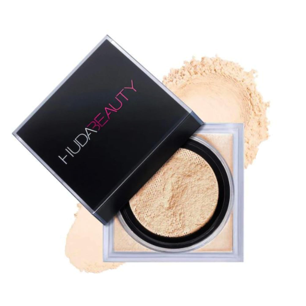 Huda Easy Bake Pound Cake powder dust creates a translucent matte veil for shine control.