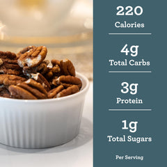 Hudson Pecan Company Oven-roasted Pecans close-up, aroma-rich snack option.