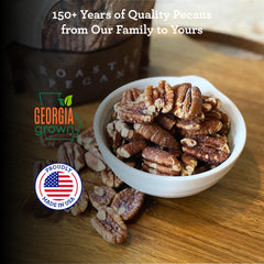 Hudson Pecan Company Pecans in bowl, ideal for salads and baking.