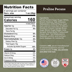 Hudson Pecan Company praline pecans with glossy candied coating, ideal for desserts.