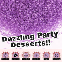 Huebeaty rainbow sprinkles as ice cream topping with subtle shine.