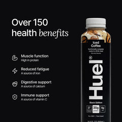 Huel Black Edition RTD strawberry banana bottle, colorful option with nutrients