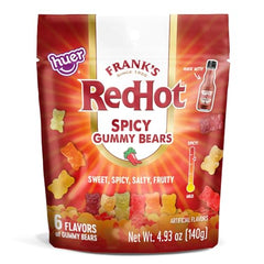 HUER Frank's RedHot gummy bears six-flavor rainbow variety demonstrates variety