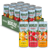 Huxley Superfruit Energy Drink variety pack front view for on-the-go hydration and clean energy