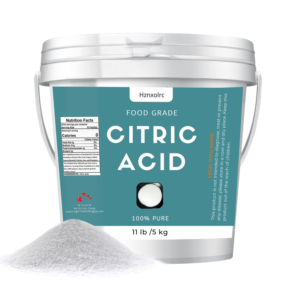 Hznxolrc citric acid powder bottle: pure and essential for kitchen preservation and flavoring.