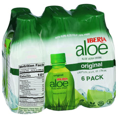Iberia Aloe Vera Juice Original bottle pouring for hydration and refreshment