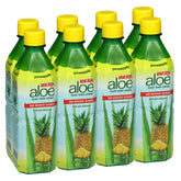 Iberia Aloe Vera Drink with Pulp bottle front view, a refreshing sugar-free pineapple option.