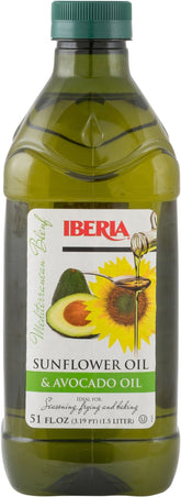 Iberia Avocado and Sunflower Oil bottle showing premium blend for everyday meals.