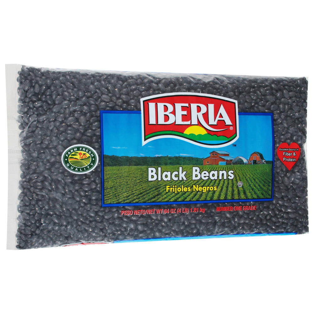 Iberia black beans bulk 4lb pack suitable for hearty soups and stews.
